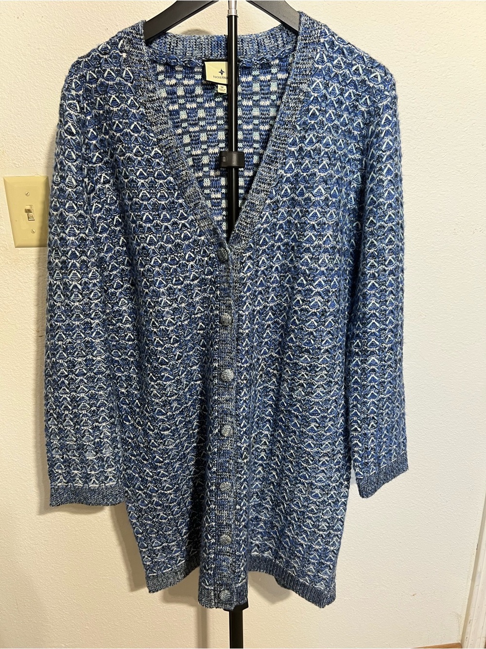 Tuckernuck Blue Marled Button-Up Knit Cardigan